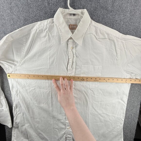 Gitman Bros 18.5 35 USA Oxford French Cuff Point TTX Cotton Pinpoint White Solid - Picture 10 of 16